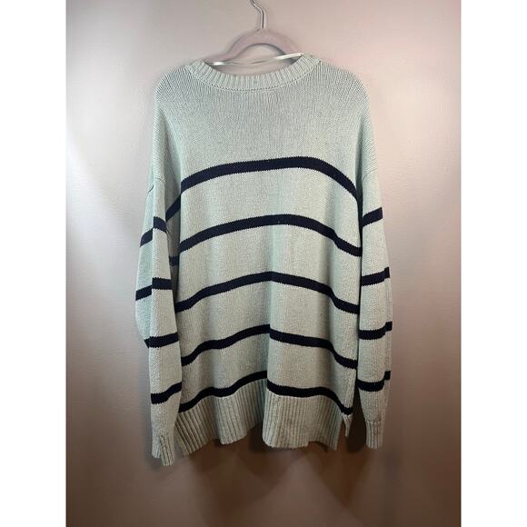 Lane Bryant Blue Striped Womens Long Sleeve Sweater Size 22/24 - Picture 4 of 4